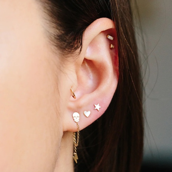 ✨Zoe Chicco Solid 14k Gold Itty Bitty Heart Stud Earrings (pair) - Picture 2 of 6